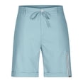thumbnail image 4 of Puntoco Pantalones Cortos Casuales Para Hombre, Pantalones Deportivos Con Cordón Y Cremallera De Color Sólido Con Bolsillos Azul Claro M,Pantalones Cortos Hombre, 4 of 6