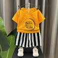 thumbnail image 2 of Kogui Kids Playwear Outfits Kid Toddler Boy Clothes Short Sleeve Shirt and Shorts Summer Clothing Set 5T 6T (Yellow,5-6 Years), 2 of 3