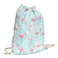 thumbnail image 2 of Drawstring Bag, Blue Flamingo Drawstring Backpack, 2 of 3