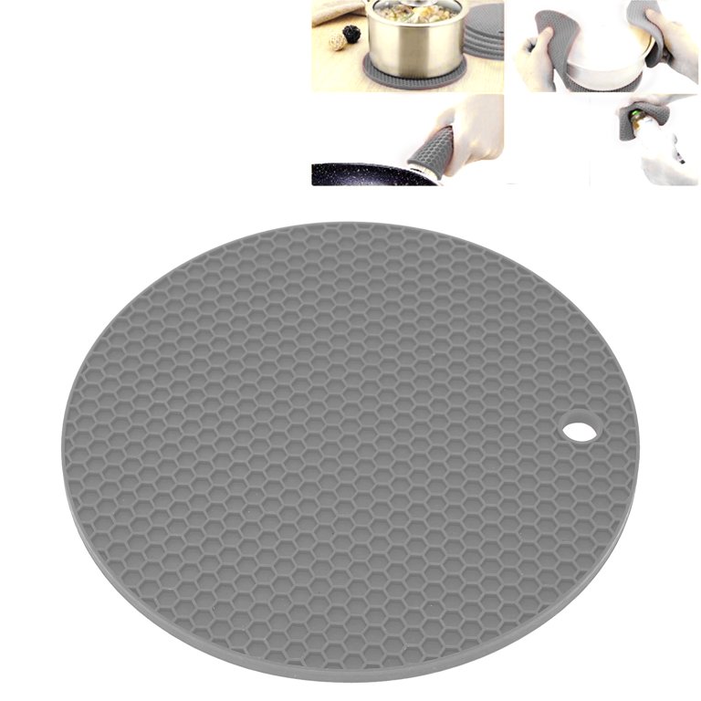 Tebru Table Mat,Silicone Mat,Round Shape Mat Food Grade Thickened Silicone  Placemat Insulation Pad Microwave Oven Mat 