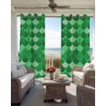 thumbnail image 6 of Green Fish Scale Blackout Curtains for Bedroom Living Room Darkening Curtains 63 Inches Long Modern Geometric Ombre Abstract Moroccan Window Curtain 2 Panels Set Window Treatment Drapes 52"x63", 6 of 9