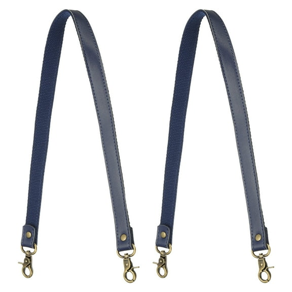 Uxcell 2pcs Leather Purse Strap Replacement, 23.6" Purse Straps Replacement Crossbody Universal Shoulder Stripe for Purses Handbags, Navy Blue