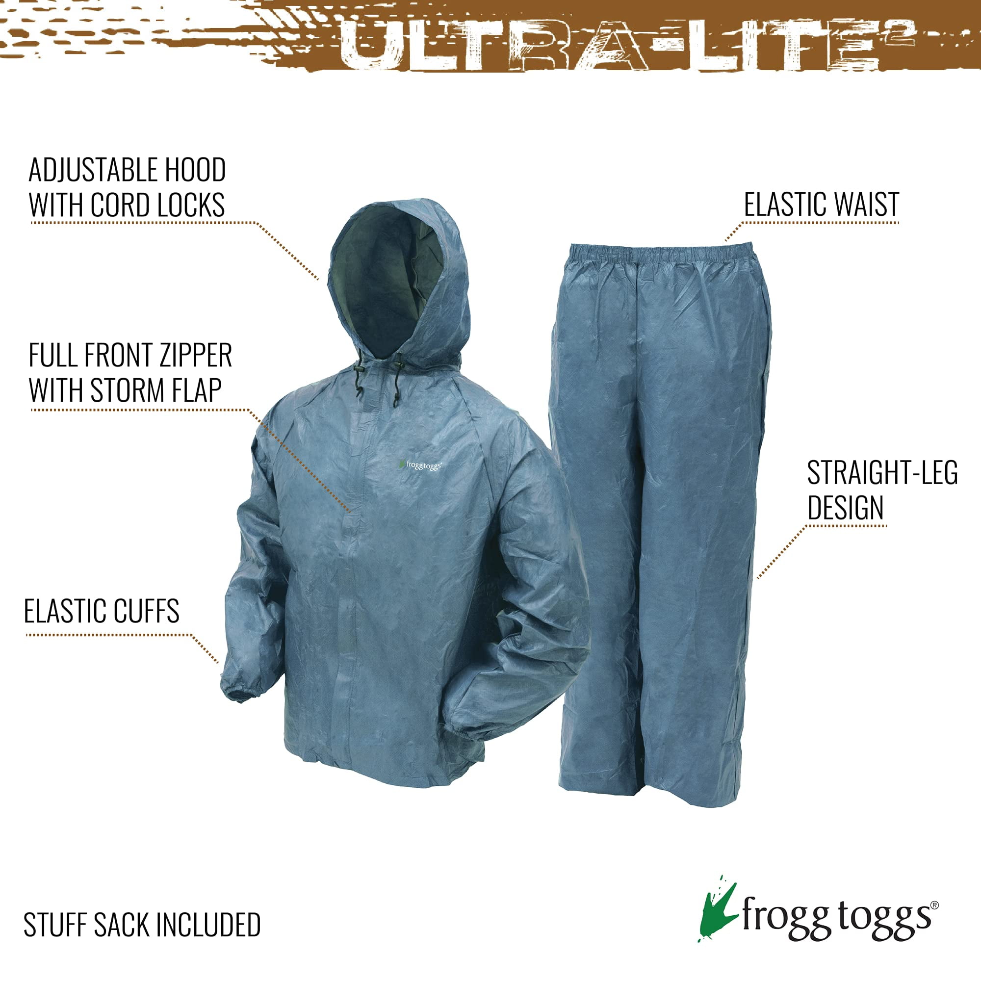 Frogg Toggs Ultra Lite2 Rain Suit W Stuff Sack Xl Rb Walmart
