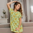 thumbnail image 3 of Naloa Bright floral elephant Print Women Nightgowns,Womens Loungewear,Short Sleeve Sleepwear,Comfy Ladies Nightdress, 3 of 6