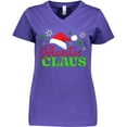 thumbnail image 3 of Inktastic Auntie Claus with Christmas Santa Hat and Snowflakes Women's V-Neck T-Shirt, 3 of 5