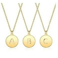 thumbnail image 2 of QQTDFG Pendant Necklace Chains Flat Round Initial Alphabet Letter Gold&nbsp;16.15" P652-Z, 2 of 2