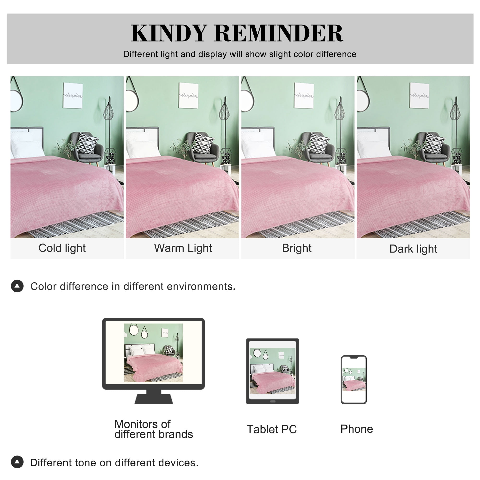 Unique Bargains Soft Flannel Fleece Velvet Blanket Pink 78" x 90"
