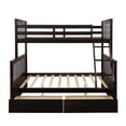thumbnail image 4 of Twin Over Full Bunk Bed with Ladder Solid Wood Bunk Bed Frame with 2 Storage Drawers, 4 of 7