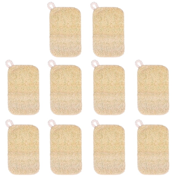 SMIGLISIFY 10 Pack Double Layer Natural Loofah Kitchen Cleaning Sponges Compostable Eco-Friendly Dish Scrubber Pads