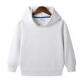thumbnail image 2 of Sopiago Toddler Hoodies Solid Color Pullover Hooded Sweatshirt Casual Athletic Clothes White,3-4 Years, 2 of 4