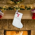 thumbnail image 1 of Fridja 8 Inch Mini Initial Christmas Stocking Monogram Embroidered Christmas Stocking White Knitted Small Christmas Stocking Decorations for Fireplace Mantle Christmas Wall, 1 of 5
