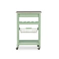 thumbnail image 6 of Linon Neyrey Mobile Kitchen Island with Speckled Granite Top, Green, 6 of 15