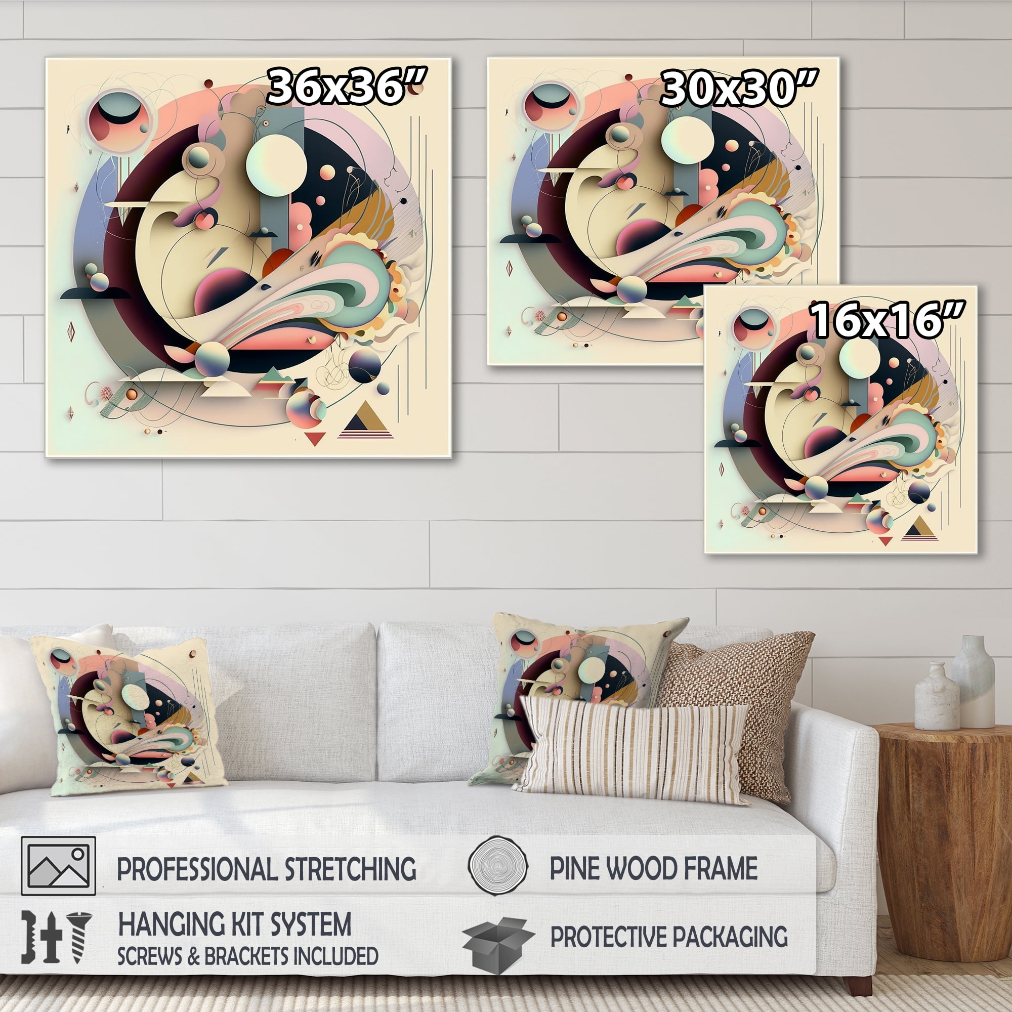 Designart Pastel Art Deco I Canvas Wall Art