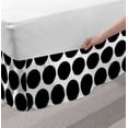 thumbnail image 2 of Dots Bed Skirt, Brush Stroke Paint Hipster Theme Dots as Grungy Round Shapes Background Theme, Elastic Bedskirt Dust Ruffle Wrap Around for Bedding Decor, 4 Sizes, Black and White, by Ambesonne, 2 of 2