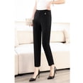 thumbnail image 4 of Primavera/verano Nuevos Pantalones de Mujer Ajustados Negros Ligeros Pantalones de Mujer con Elástico para Efecto Adelgazante Pantalones de Trabajo Pantalones Harem, 4 of 7