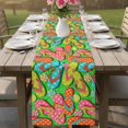 thumbnail image 4 of Watercolor Flip Flop Table Runner 90 Inches, Ocean Beach Slippers Summer Bed Runner Dresser Scarves Tabletop for Indoor Outdoor Parties/Ceremony/Banquet, 13" x 90", 4 of 9