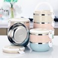 thumbnail image 3 of 3-Tier Round Bento Box with Sealed Insulation - Premium 304 Stainless Steel Meal Container, Easy to Clean, Durable & Rust-Resistant, Elegant Minimalist Design for Fresh Meals On-the-Go, Ideal Gift, 3 of 6