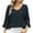 Black, variant on Ladies' Solid Color V Neck Pattern Lace Up Sleeve Loose T Shirt For Spring/Summer