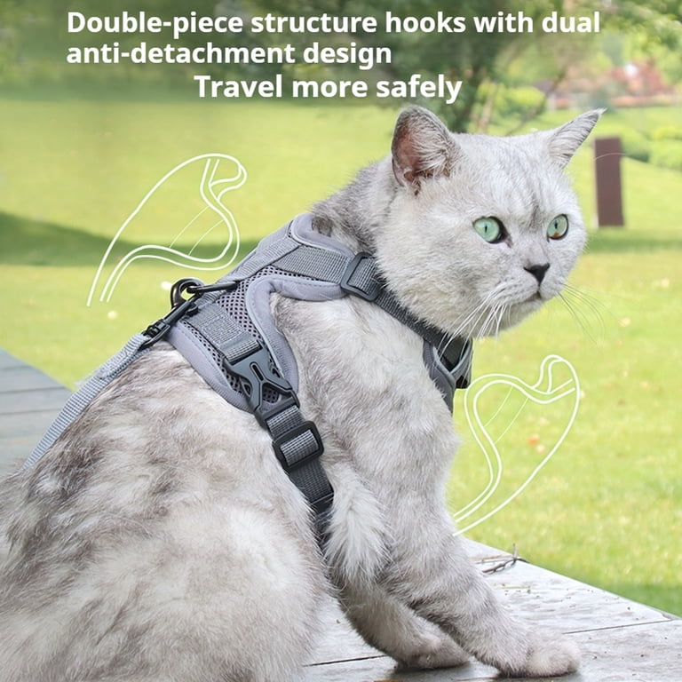 Ensemble de harnais et laisse réglable pour chat, gilet de chaton en maille douc