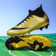 thumbnail image 3 of Zapatos de fútbol para hombre, botas de fútbol con tacos, transpirables, largos, tobillo TF, entrenamiento deportivo al aire libre, ultraligero, 3 of 5