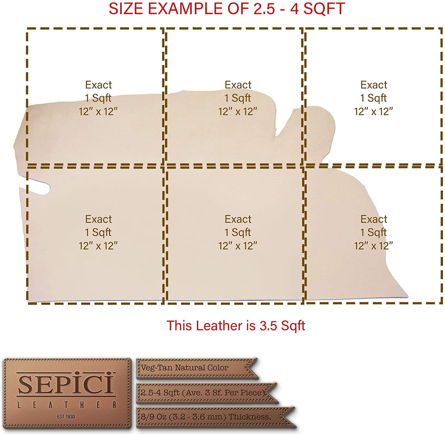 Full Grain Veg Tan Single & Double Shoulder's (Craftsman Grade) by Sepici (2.5-4 ft -Single Shoulder)