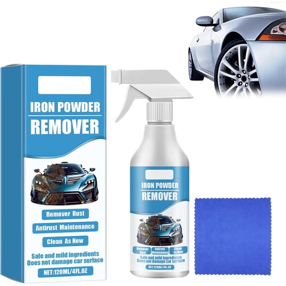 Automotive Rust Remover Spray (120ml) - Fast-Acting Iron & Rust Cleaner for Wheels, Rims, Metal Surfaces - Auto Iron Powder Remover – Safe for All Wheels & Paint