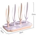 thumbnail image 3 of Biberón extraíble Soporte de secado Encimera Taza de alimentación Soporte de cepillo de limpieza 12 clips Organizador de almacenamiento con agua drena rosado Baoblaze Estante de secado de botellas, 3 of 7