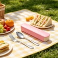 thumbnail image 5 of Portable Stainless Steel Fork and Spoon Cutlery Set with Compact Storage Box, Travel Camping Picnic Utensils, 2 Pieces Total, 5 of 5