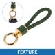 thumbnail image 2 of Llavero de Coche Único Bargains Llavero Universal con Anillo para Llaves Fobs de Cuero Sintético Metal Tono Dorado Verde Oliva 1 Pcs, 2 of 6