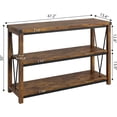 thumbnail image 2 of IdeaHouse Farmhouse Console Table, 47" Narrow Long Entryway Table with Storage, 3 Tier Wood Console Table for Living Room, Skinny Sofa Tables Behind Couch, Rustic Hallway Table for Entryway, 2 of 7