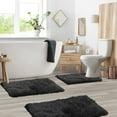 thumbnail image 4 of Nestl Soft & Plush Black Quick Dry Memory Decorative Foam Bath Rugs,3 Count, 4 of 4