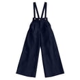 thumbnail image 7 of VBVC Women's Suspender Wide Leg Pants,High Waisted Button Front Trousers For Women,Ladies Lightweight Summer Work Overalls Pants with Pockets,Navy,S-2XL, 7 of 7