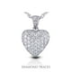Diamond Traces 2.41 Carat Diamants Naturels Totaux Or Blanc 18 Carats Pavé Réglage Coeur Forme Pendentif Mode – image 1 sur 1
