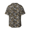 thumbnail image 6 of Lsque Hockey1 print Men's Cuban Collar Short Sleeve Shirt Summer Beachwear Casual Button Down Fashionable Vacation Leisure Shirt-3X-Large, 6 of 7