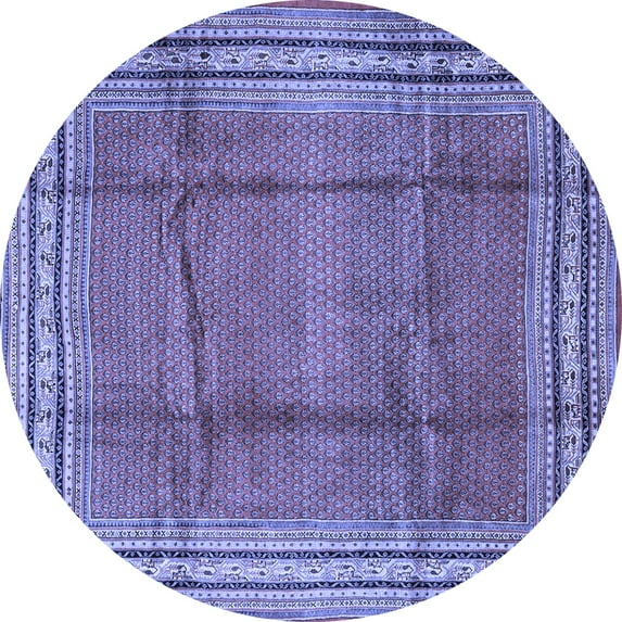 Ahgly Company Indoor Round Persian Blue Traditional Area Rugs, 4' Round