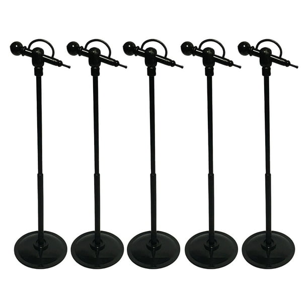 Micrófono Desmontable Hugo Instrumento Musical Juguete Modelo de Micrófono para Figuras de 1:6 negro