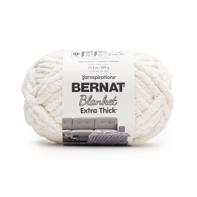 Bernat® Blanket Extra Thick™ #7 Jumbo Polyester Yarn, Vintage White 21.2oz/600g 72 Yards