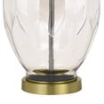 thumbnail image 4 of 29 Inch Glass Table Lamp with Dimmer, Round, Clear and Brass, 4 of 4