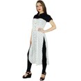 thumbnail image 3 of Bimba Women Casual Tunic Printed White Kurti Short Sleeve Summer Day Wear Blouse, 3 of 5