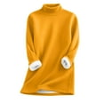 thumbnail image 2 of IMENGL Mock neck pullover thermal shirts for women, Yellow 3XL, Size M-3XL, 2 of 7