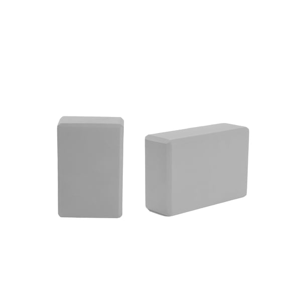 Mind Reader Yoga Block (Set of 2) High Density EVA Foam Blocks Non-Slip Surface for Yoga, Pilates, Meditation, Supports Deepen Poses, Improve Strength and Aid Balance and Flexibility, Grey