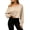 Beige, variant on Women's Off Shoulder Crop Top Grommet Detail Long Sleeve Casual Pullover Sweatshirt