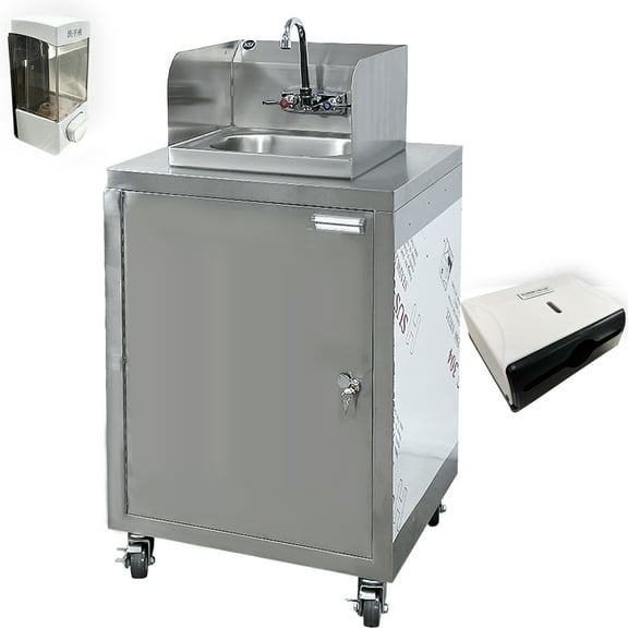 25 Gallon Water Protable Sink, 1 Compartment Sink, Kitchen Commercial Sink Heavy Duty, Portable sink, Mobile Hand Wash Station