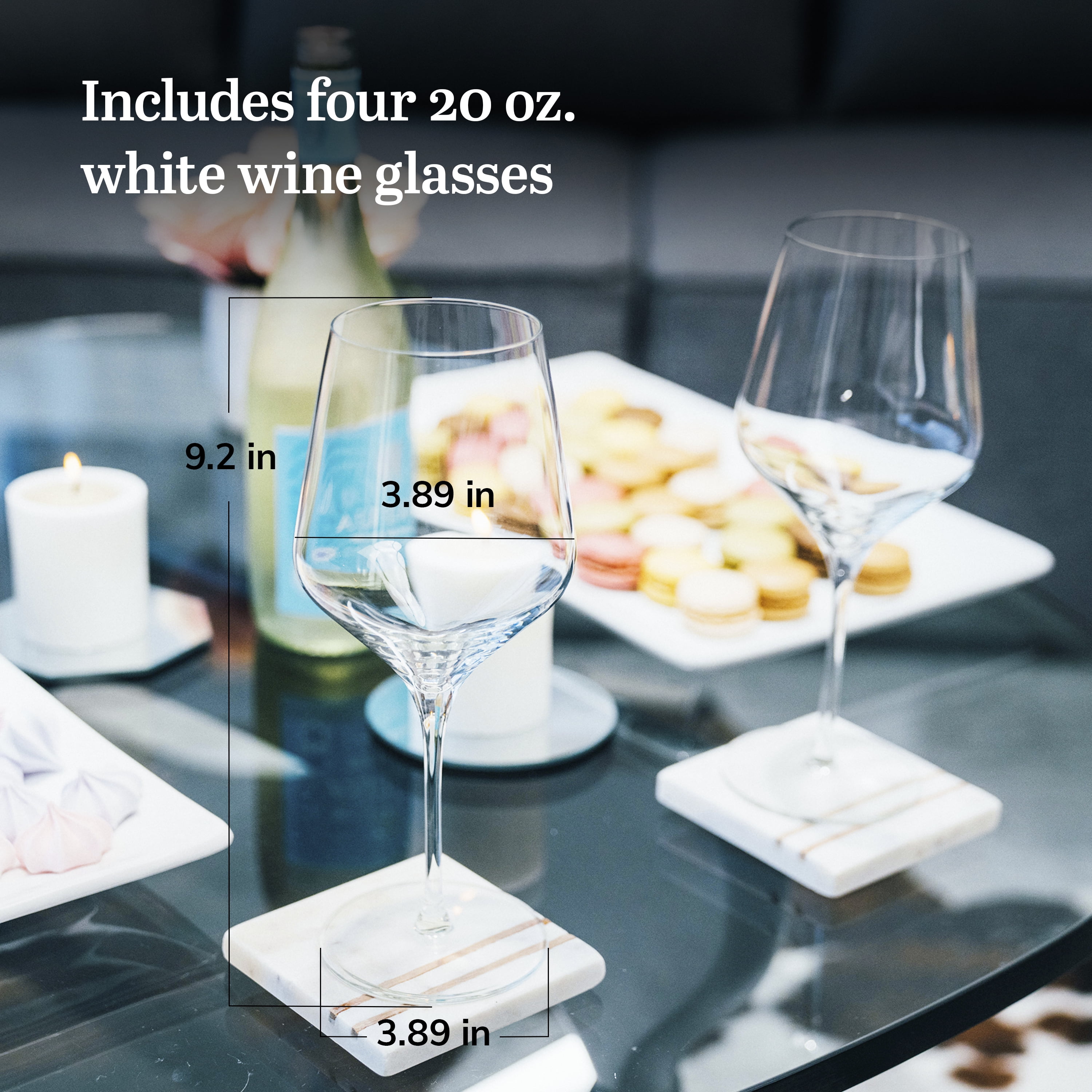 Libbey Signature Greenwich Red Wine Glasses, 20-Ounce, Set of 4, Made in USA, Dishwasher Safe, Stemmed Wine Glasses, Gift Box