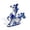 Billy Horse, variant on Stp Goods Rocking Horse Handmade Porcelain Figurine 3.35x3.15" (8.5x8 cm) Symbol of 2026 Gzhel Figurine Hand-Painted Porcelain Sculpture Home Decor Tabletop Porcelain Horse, Blue and White