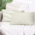 thumbnail image 2 of Unique Bargains 2 Velvet Throw Pillow Covers Pompoms Decorative Pillow Cases Cushion Cover Beige 12" x 20", 2 of 6