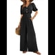 thumbnail image 2 of Mono de Mujer de Corta con Cuello en V, Elegante, Informal, con Pierna y Pantalones. Negro S, 2 of 10