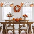 thumbnail image 5 of Fall Pumpkins Valances for Windows, 54 x 18in, Maple Leaf Bird Thanksgiving Harvest Farmhouse Rod Pocket Kitchen Valance Curtain Light Filtering Window Treatments for Living Room Bedroom, 1 Panel, 5 of 7