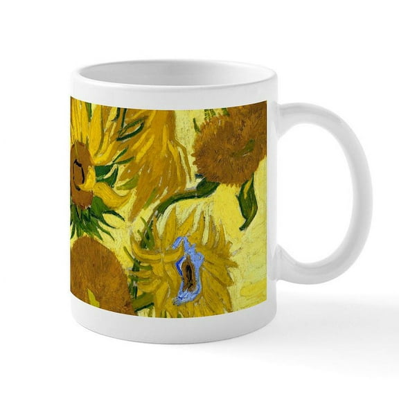 CafePress - Van Gogh 15 Sunflowers Mug - 11 oz Ceramic Mug - Novelty Coffee Tea Cup