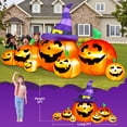 thumbnail image 2 of Yexmas 7.5FT Halloween Inflatable Pumpkin,Halloween Blow Ups with Witch Hat for Party Yard, Garden, Lawn, Indoor Outdoor Halloween Decor, 2 of 7